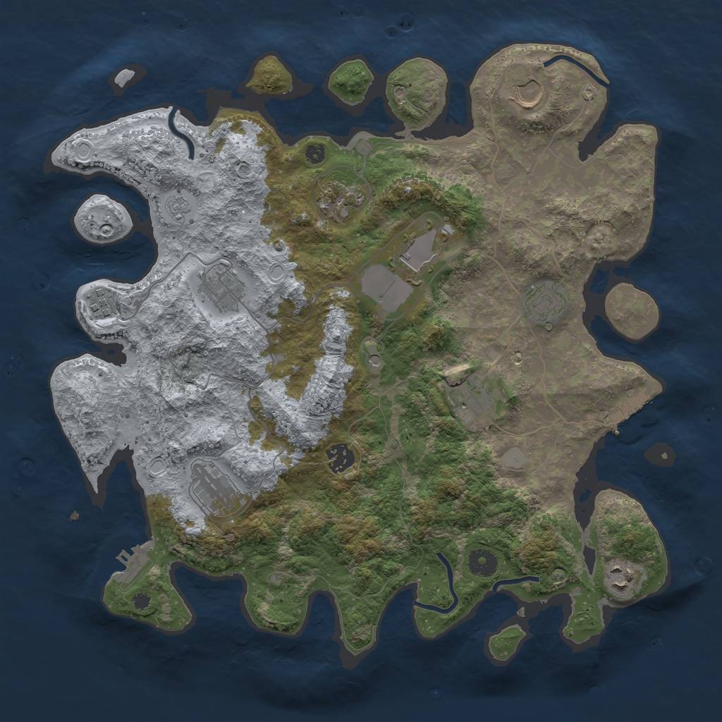 Rust Map: Procedural Map, Size: 3800, Seed: 808042022, 19 Monuments
