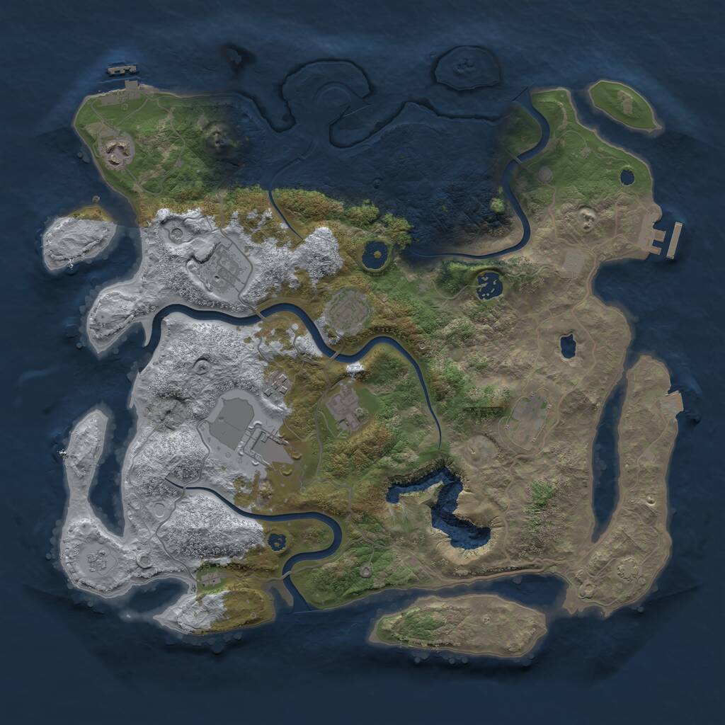 Rust Map: Procedural Map, Size: 4000, Seed: 582688606, 14 Monuments