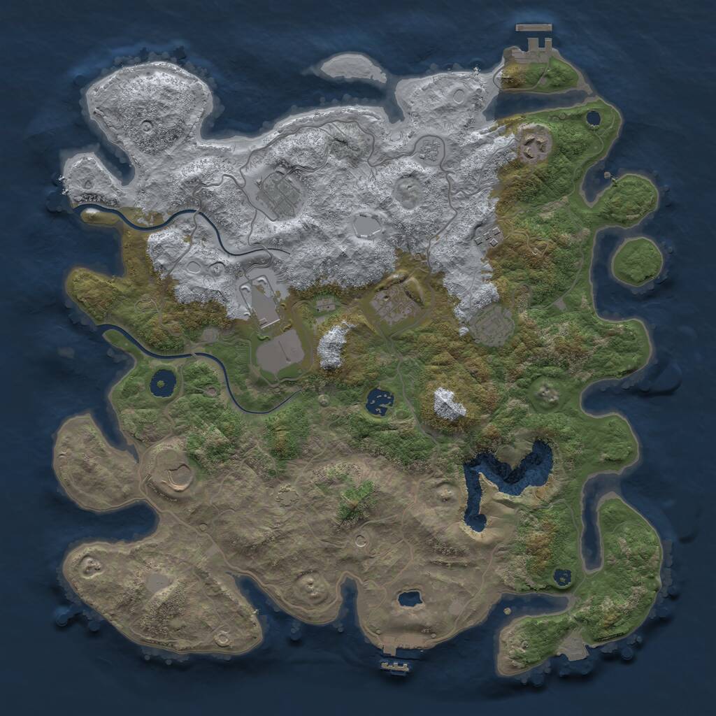 Rust Map: Procedural Map, Size: 4000, Seed: 471748586, 14 Monuments