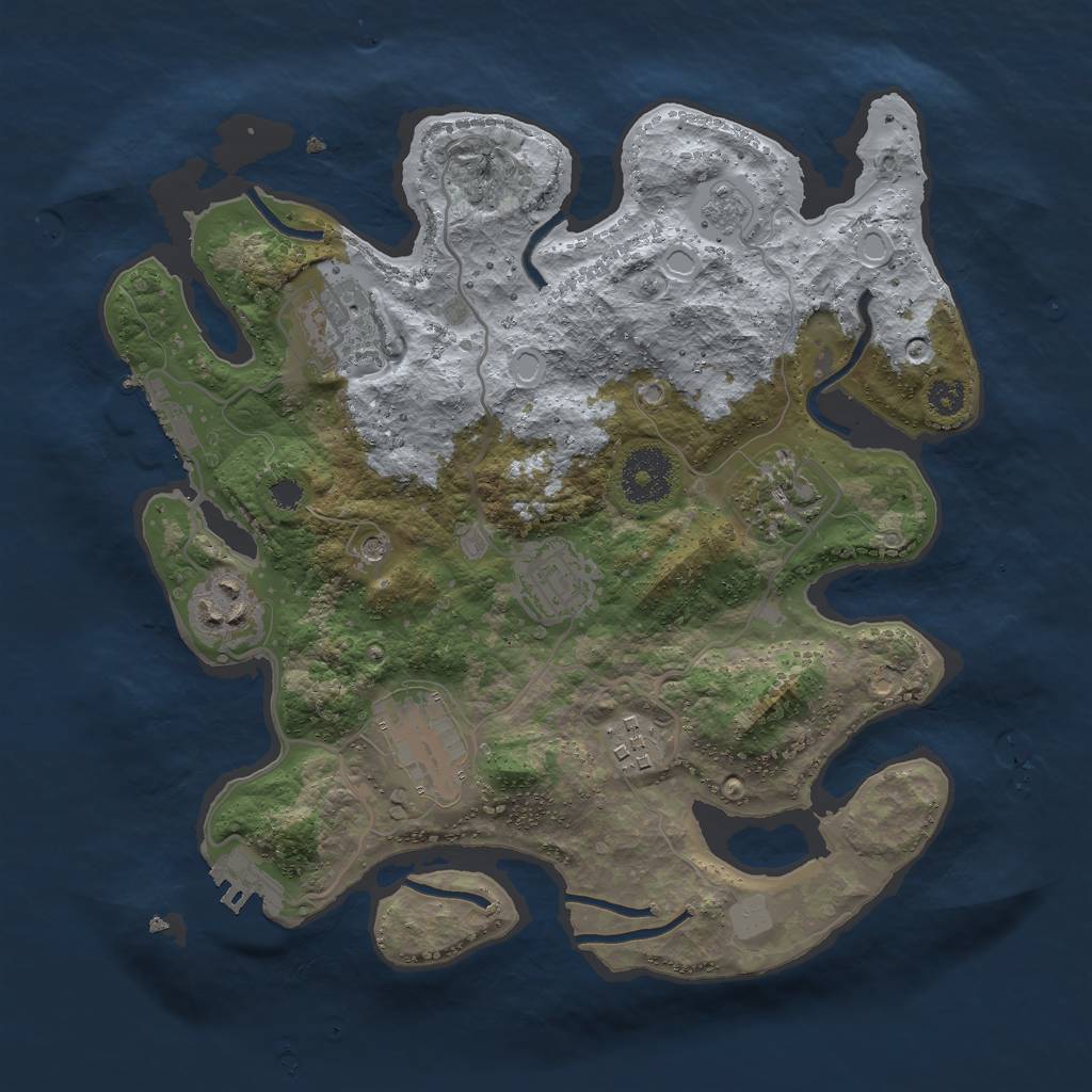 Rust Map: Procedural Map, Size: 3000, Seed: 11710, 13 Monuments