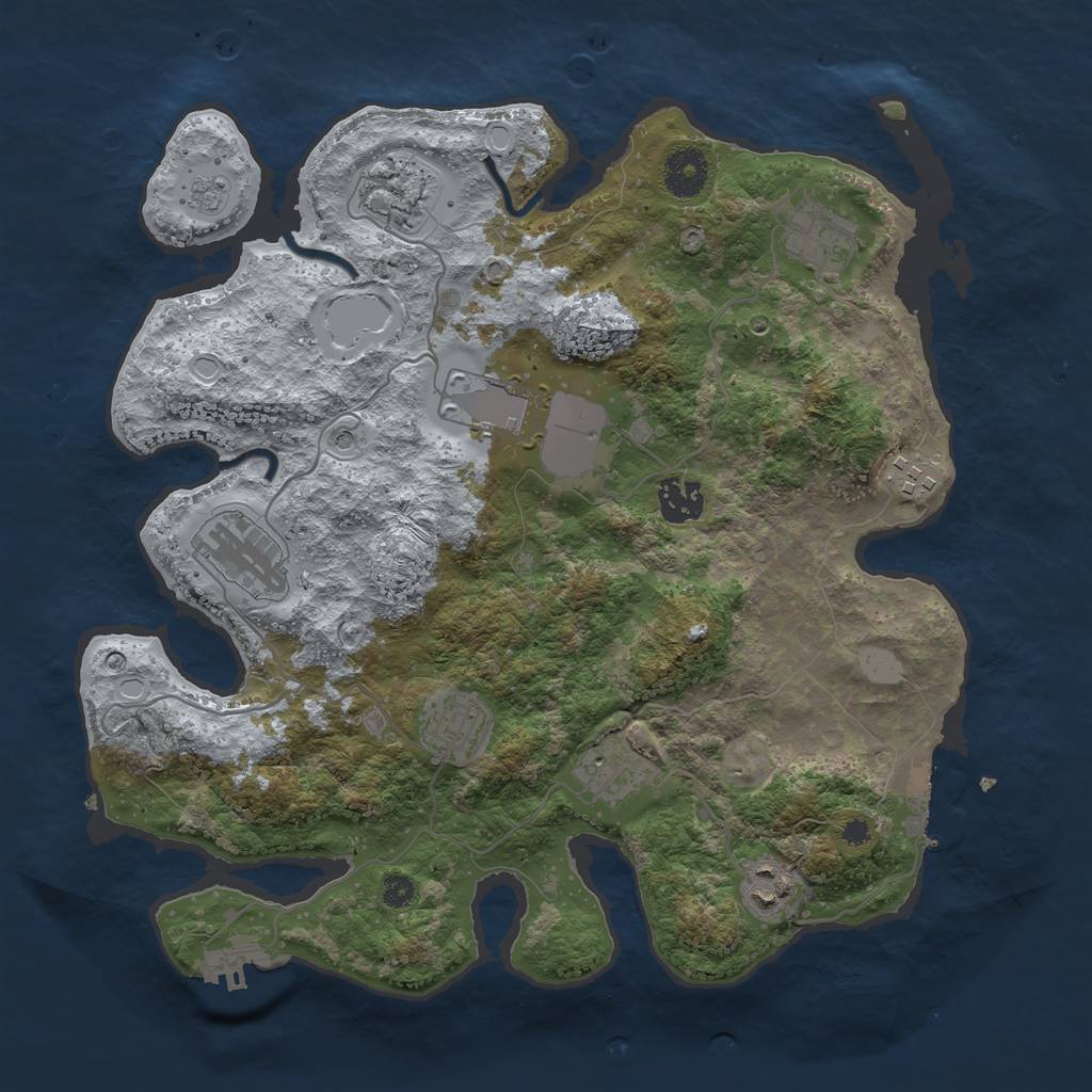 Rust Map: Procedural Map, Size: 3500, Seed: 1584787432, 18 Monuments