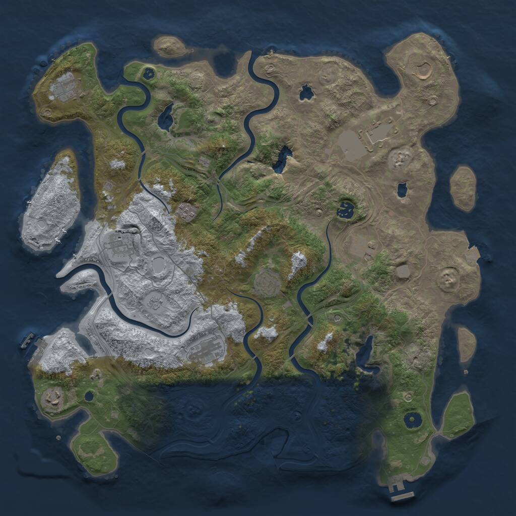 Rust Map: Procedural Map, Size: 4500, Seed: 1559513154, 16 Monuments