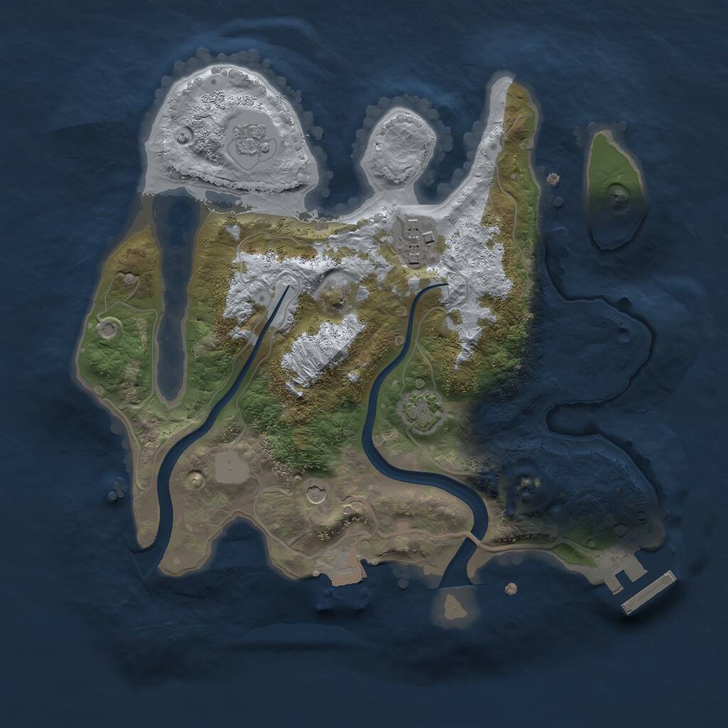 Rust Map: Procedural Map, Size: 2420, Seed: 1033497712, 6 Monuments