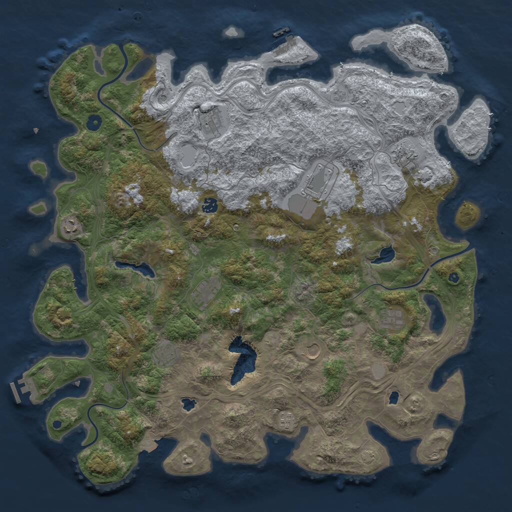 Rust Map: Procedural Map, Size: 4800, Seed: 1511249676, 16 Monuments