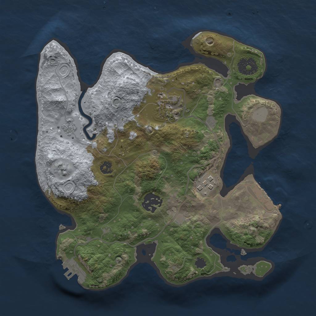 Rust Map: Procedural Map, Size: 2500, Seed: 28428, 11 Monuments