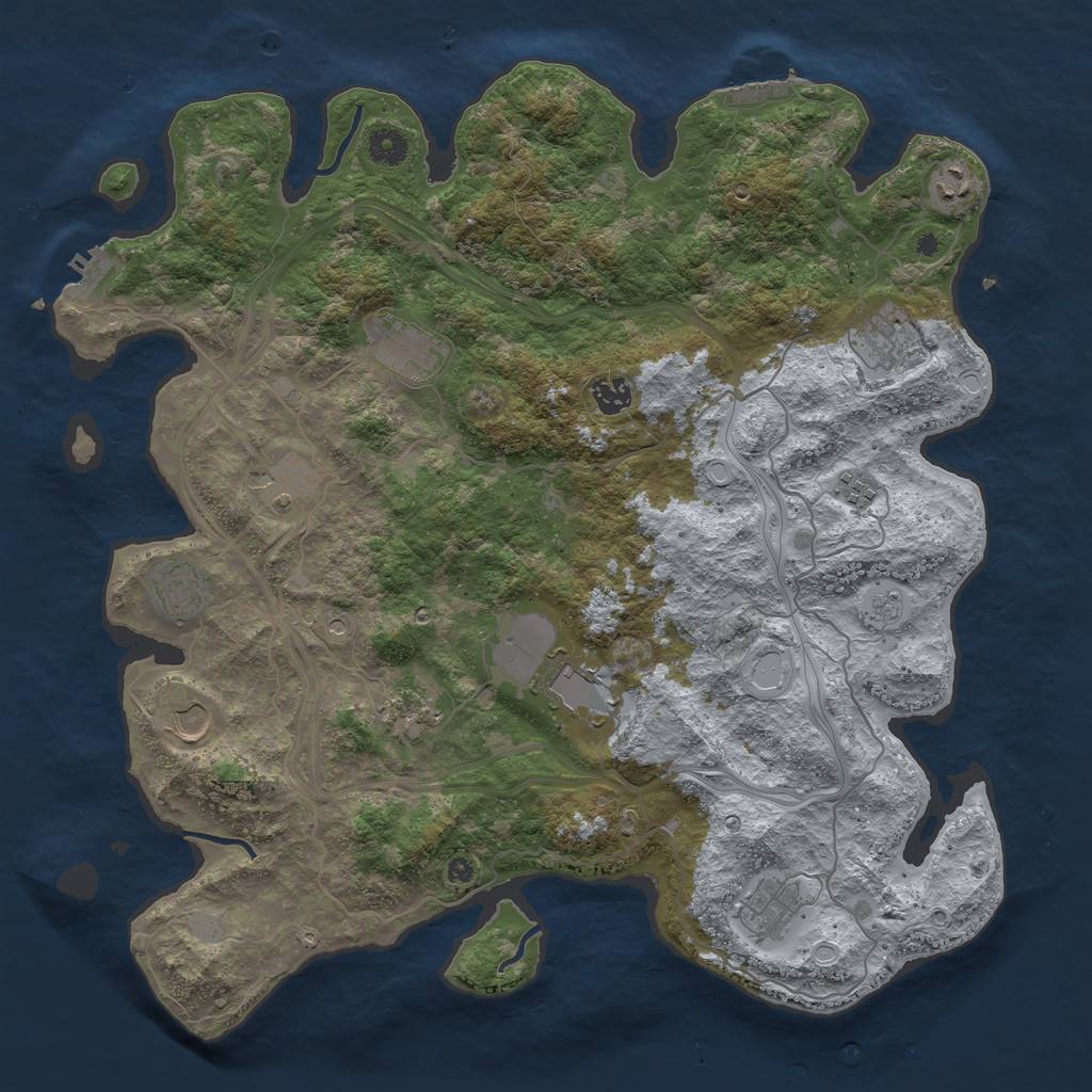 Rust Map: Procedural Map, Size: 4250, Seed: 1302400672, 20 Monuments