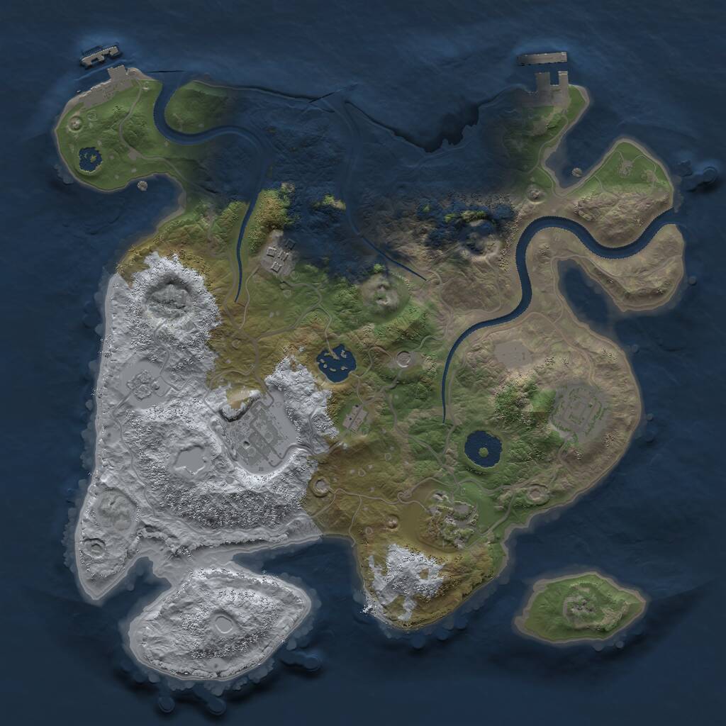 Rust Map: Procedural Map, Size: 3000, Seed: 1065465887, 11 Monuments
