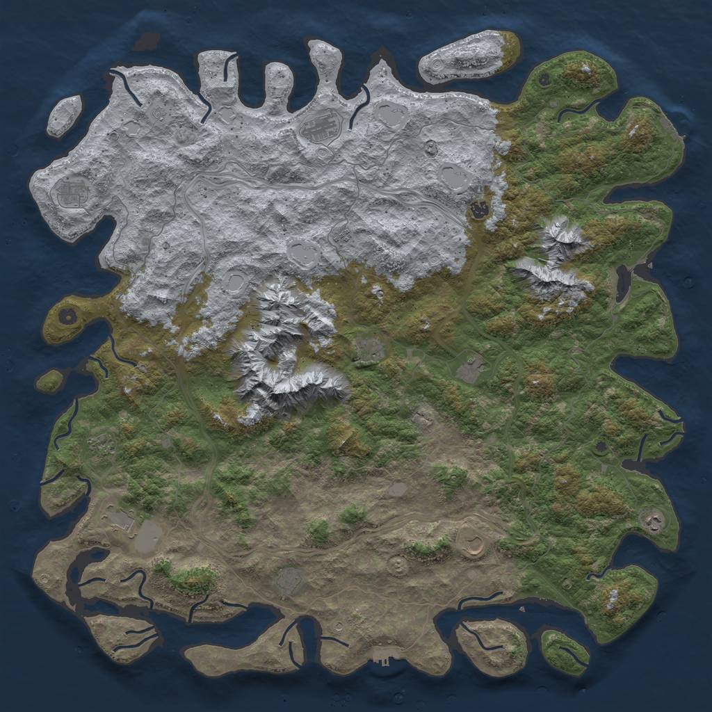 Rust Map: Procedural Map, Size: 6000, Seed: 534, 20 Monuments
