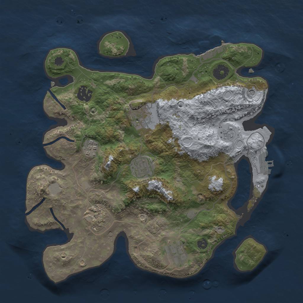 Rust Map: Procedural Map, Size: 3000, Seed: 256489166, 15 Monuments