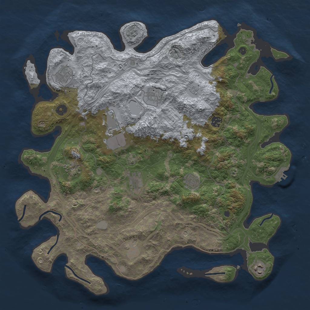 Rust Map: Procedural Map, Size: 4250, Seed: 495351761, 18 Monuments