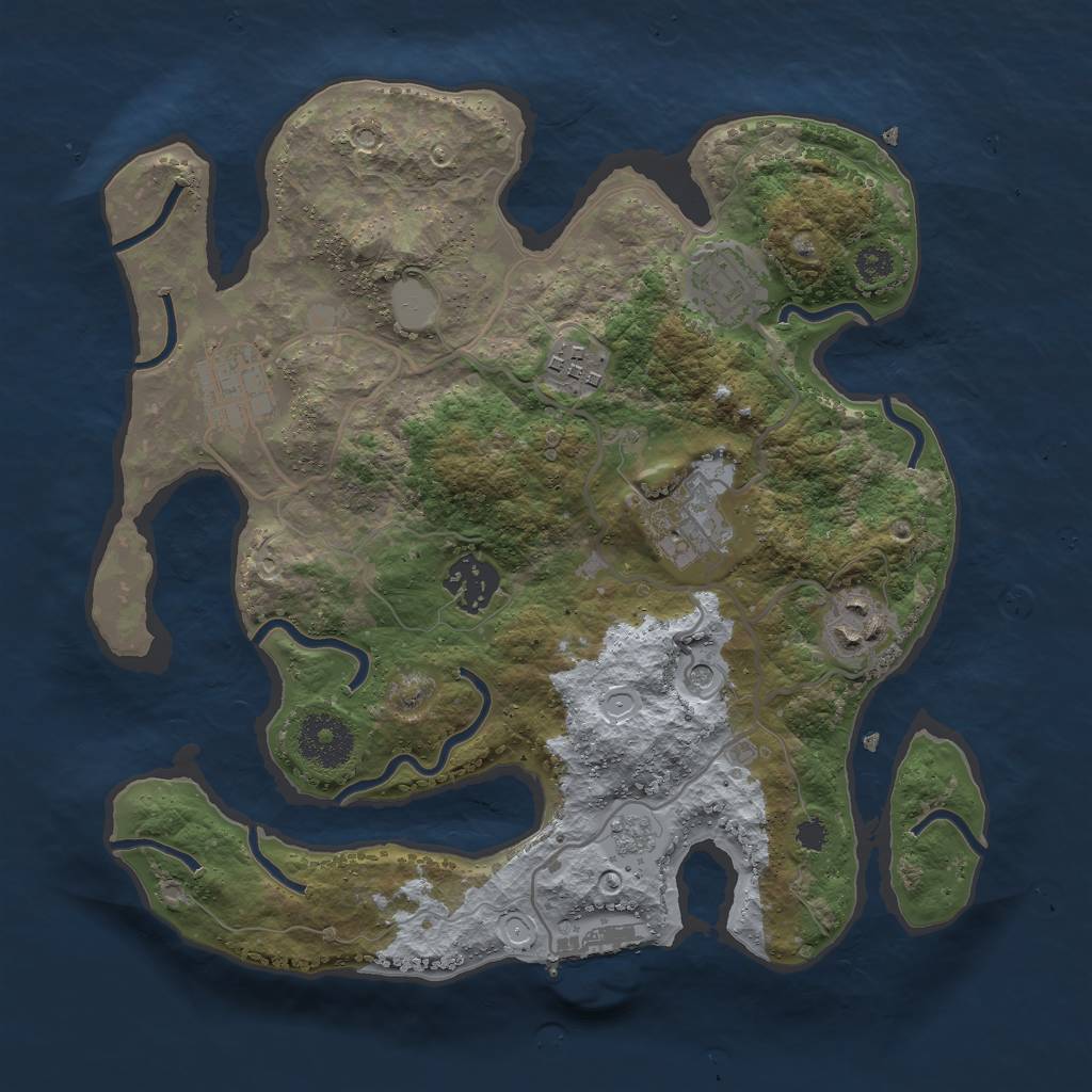 Rust Map: Procedural Map, Size: 3000, Seed: 434667794, 14 Monuments