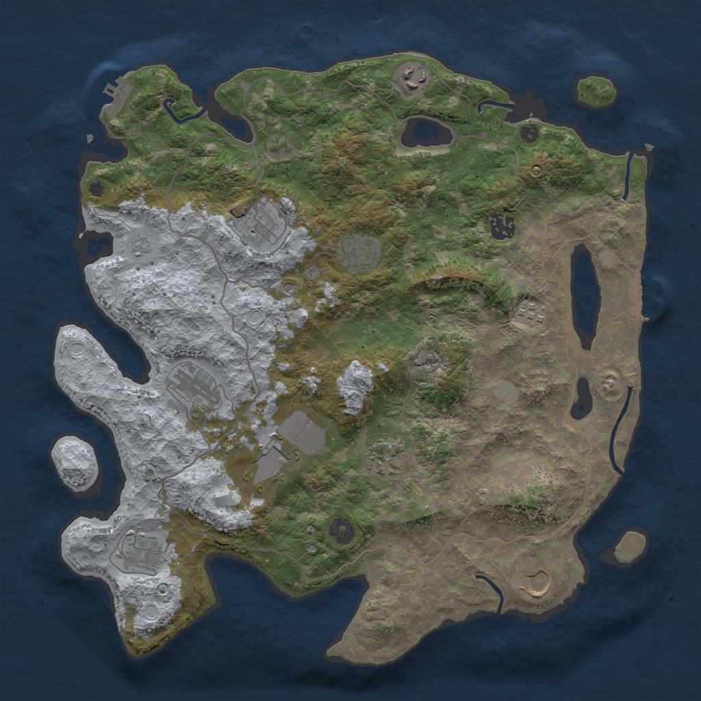 Rust Map: Procedural Map, Size: 4000, Seed: 925765, 19 Monuments