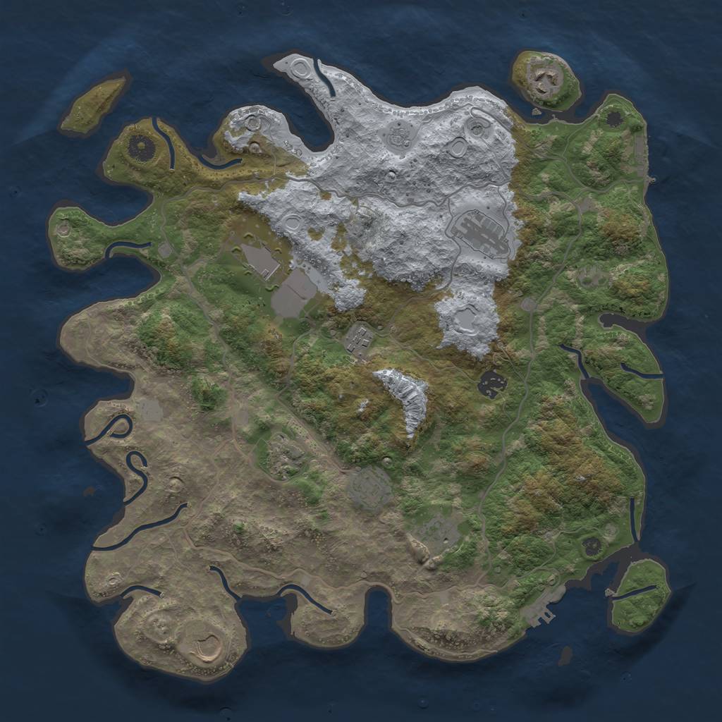 Rust Map: Procedural Map, Size: 4000, Seed: 753188, 18 Monuments