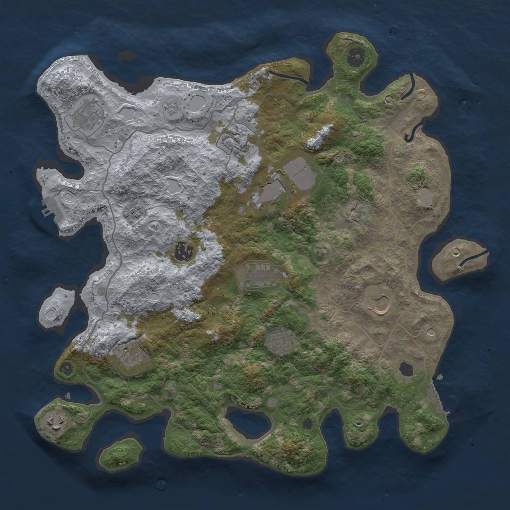 Rust Map: Procedural Map, Size: 4000, Seed: 1791918076, 19 Monuments