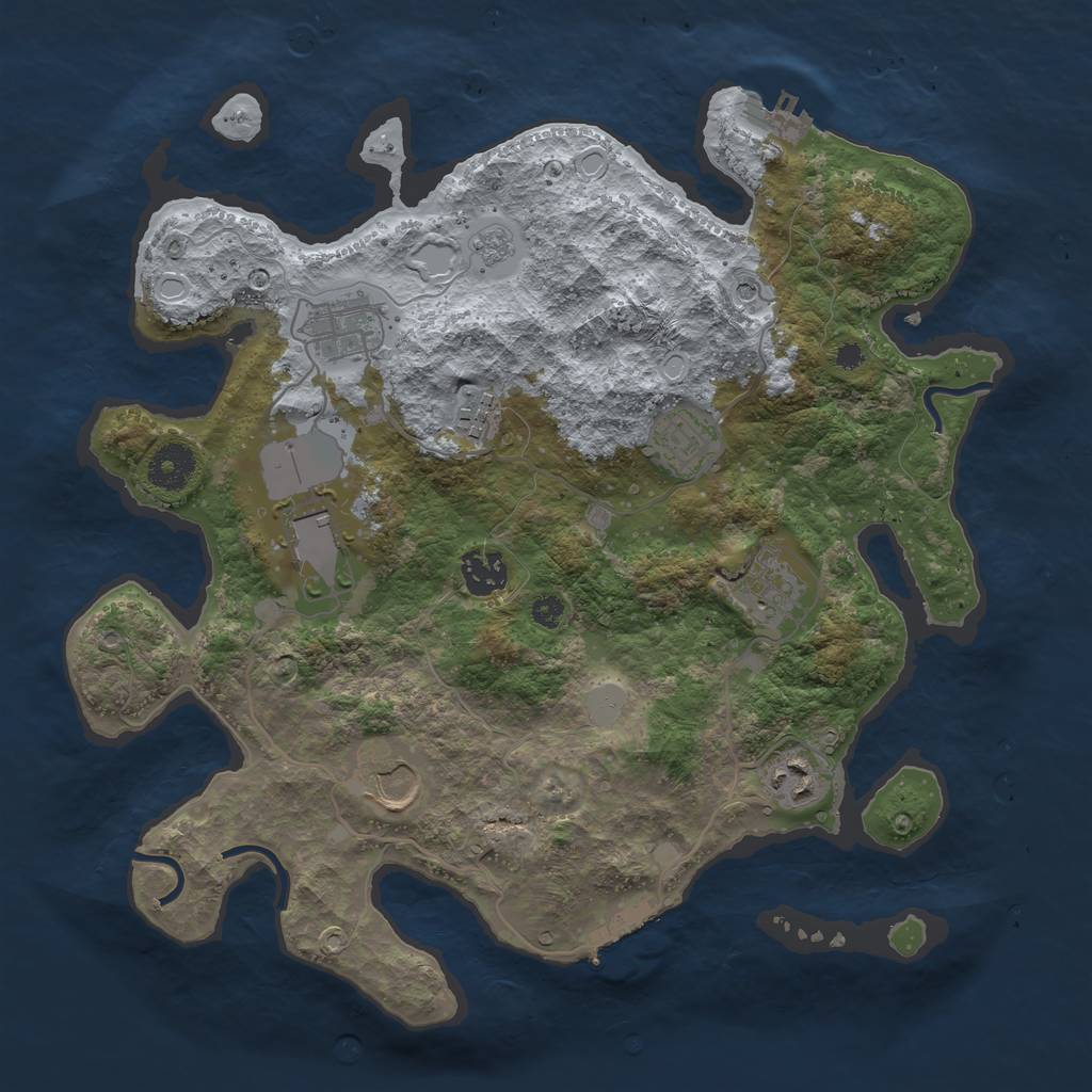 Rust Map: Procedural Map, Size: 3500, Seed: 495351761, 17 Monuments
