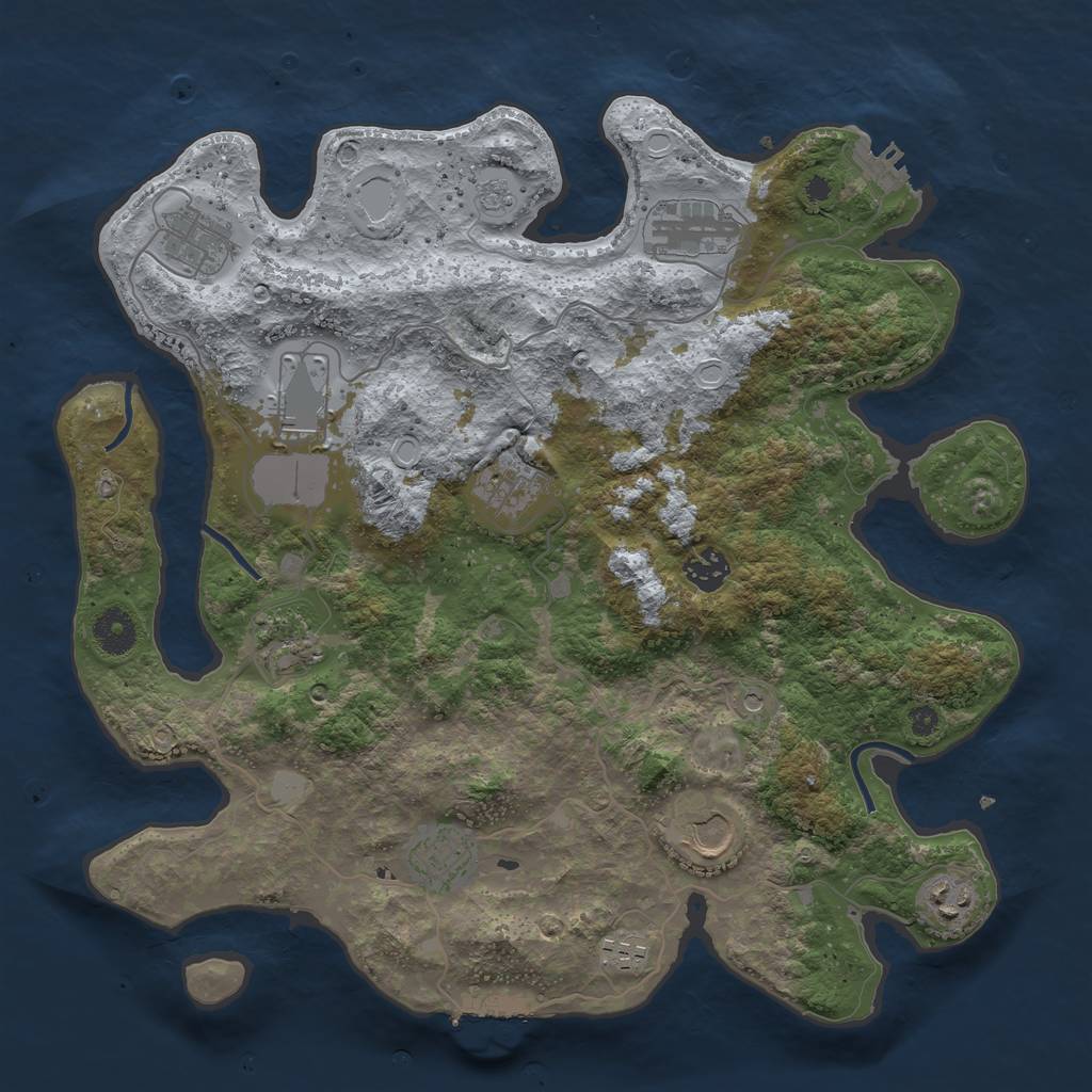Rust Map: Procedural Map, Size: 3750, Seed: 1510487755, 19 Monuments