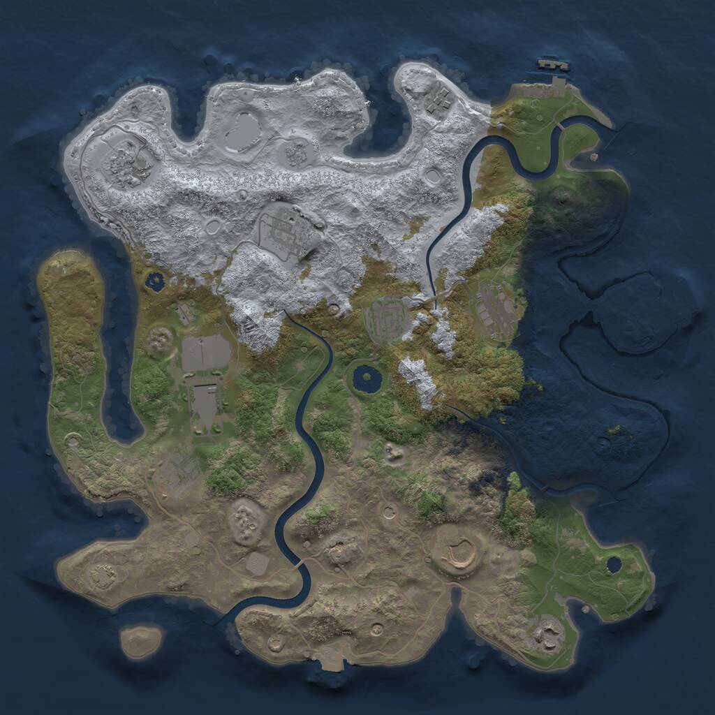 Rust Map: Procedural Map, Size: 3750, Seed: 1510487755, 15 Monuments