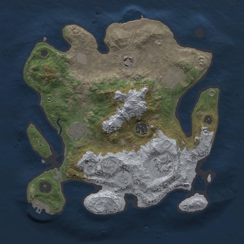 Rust Map: Procedural Map, Size: 3000, Seed: 857005424, 14 Monuments