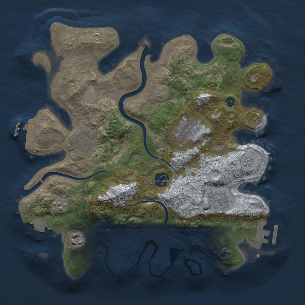 Rust Map: Procedural Map, Size: 3200, Seed: 1894572, 12 Monuments