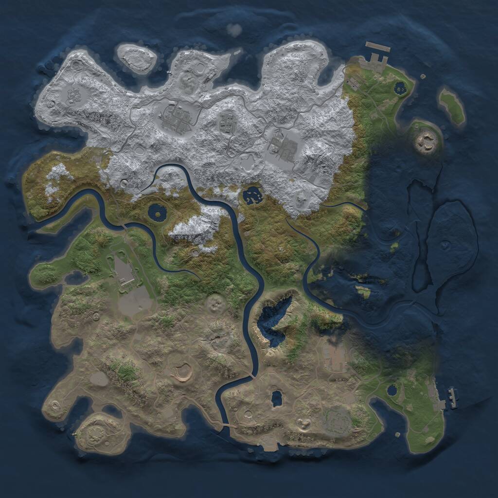 Rust Map: Procedural Map, Size: 4000, Seed: 652382, 15 Monuments