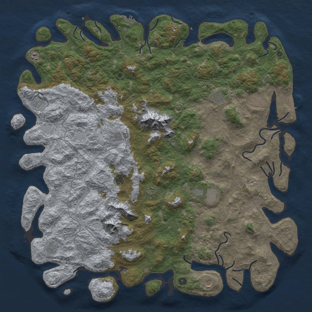 Rust Map: Procedural Map, Size: 6000, Seed: 91827364, 20 Monuments