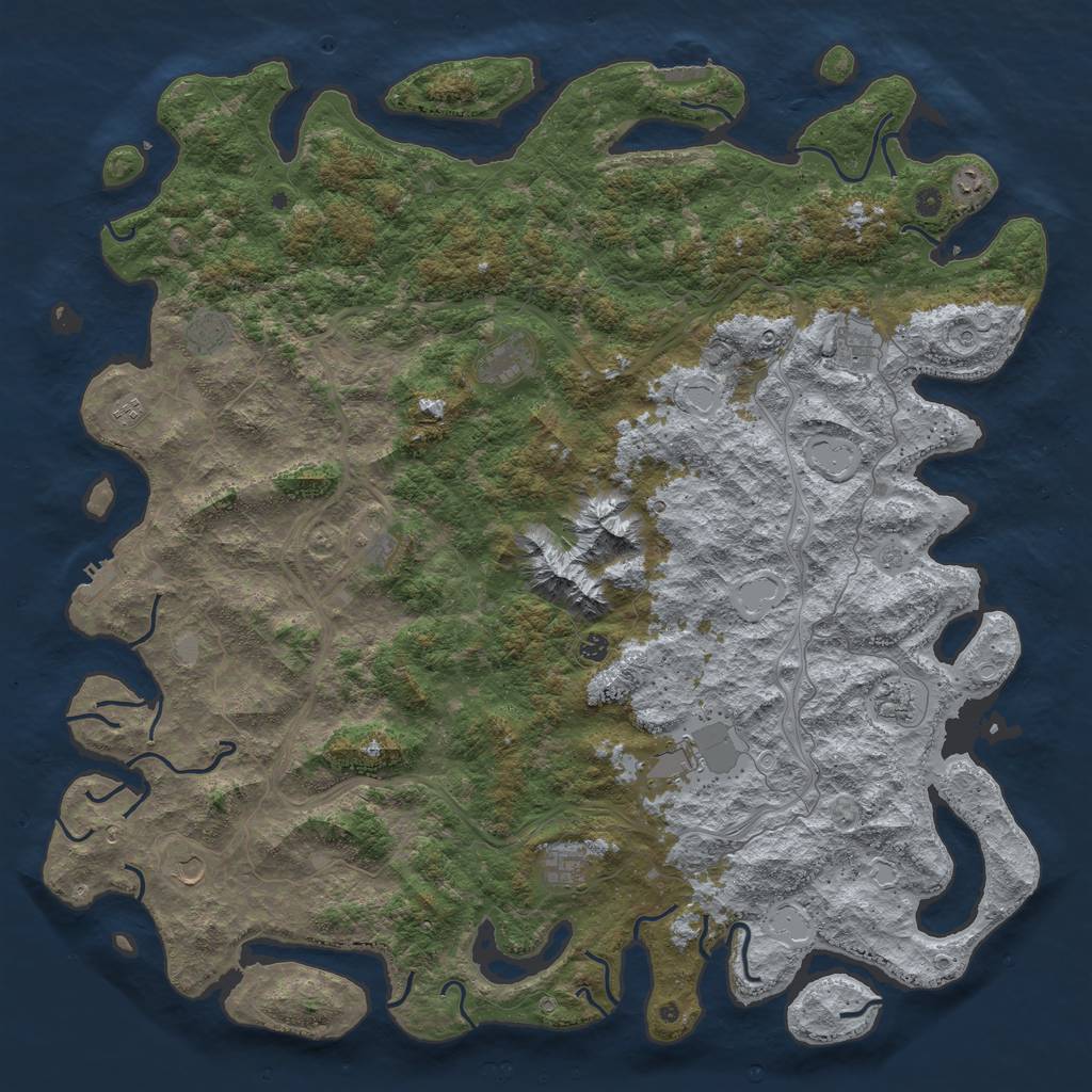 Rust Map: Procedural Map, Size: 5800, Seed: 97000164, 20 Monuments