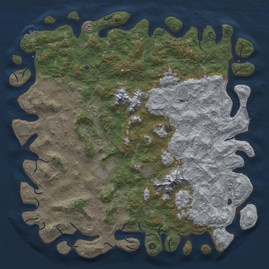 Rust Map: Procedural Map, Size: 6000, Seed: 23032001, 20 Monuments