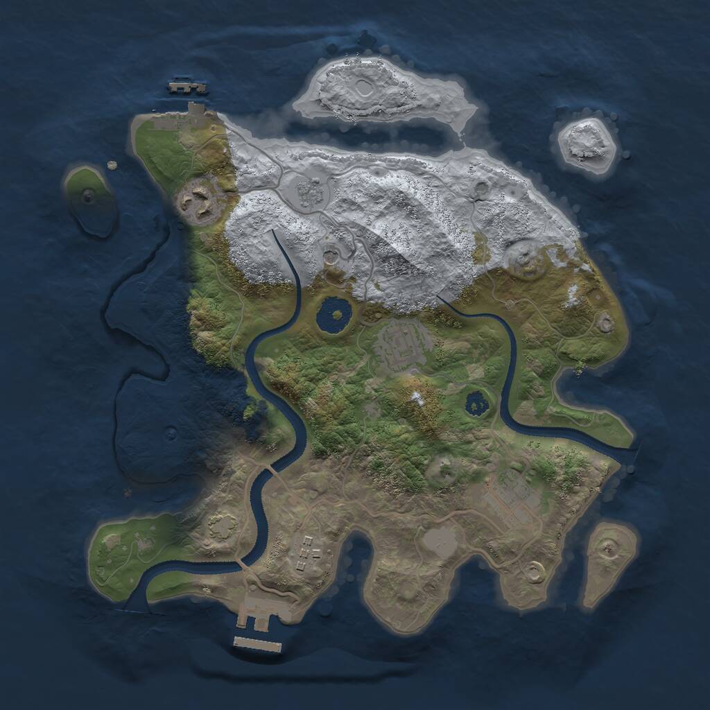 Rust Map: Procedural Map, Size: 3000, Seed: 390061881, 10 Monuments