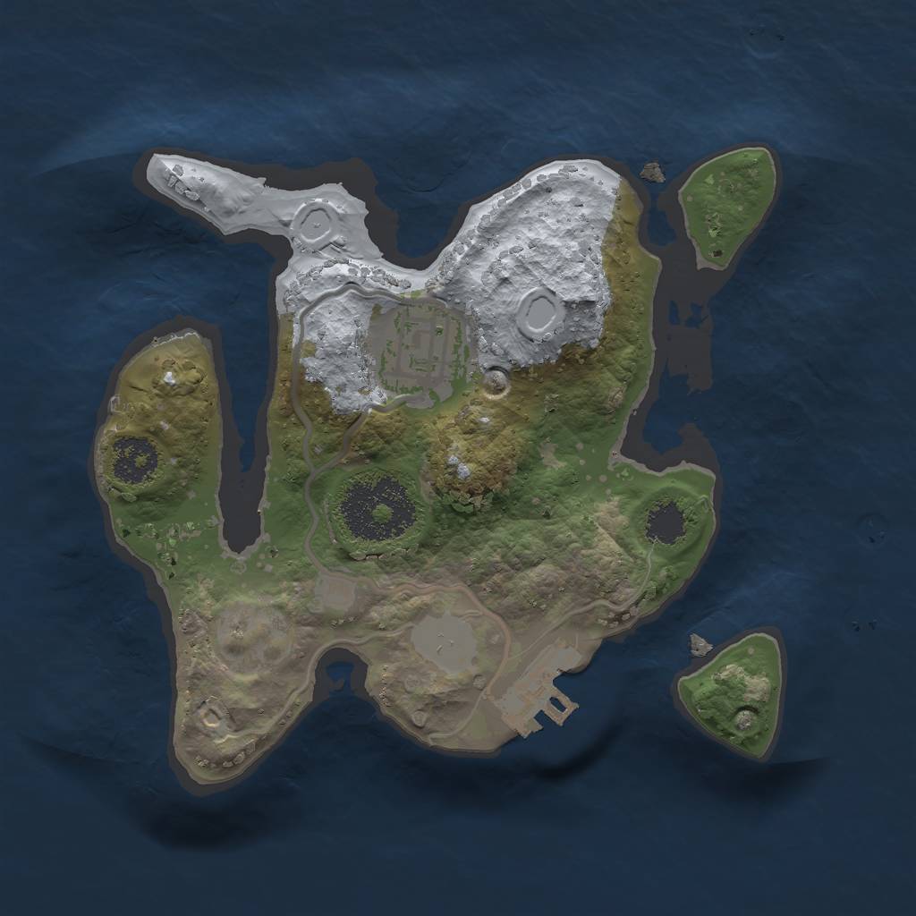 Rust Map: Procedural Map, Size: 2000, Seed: 666208201, 7 Monuments