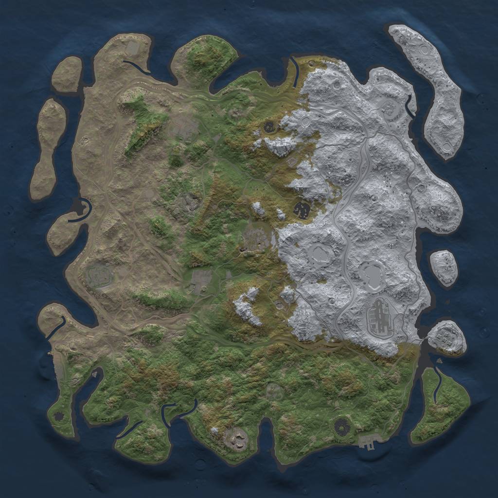 Rust Map: Procedural Map, Size: 4500, Seed: 2025067261, 17 Monuments