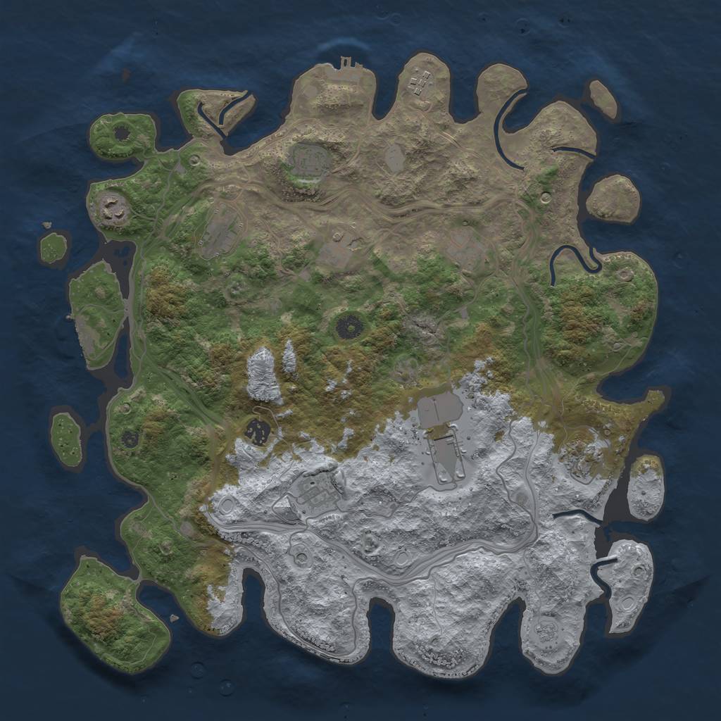 Rust Map: Procedural Map, Size: 4250, Seed: 2208995, 19 Monuments
