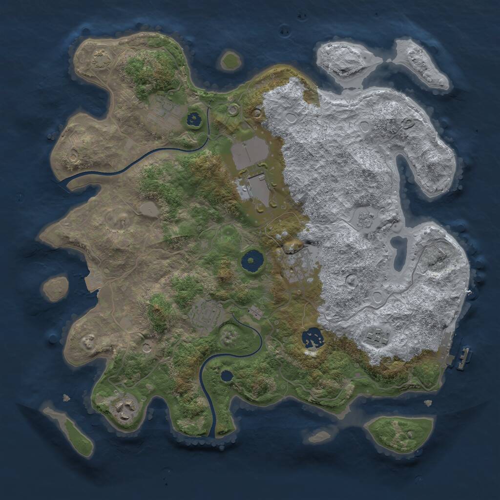 Rust Map: Procedural Map, Size: 3500, Seed: 357972047, 12 Monuments