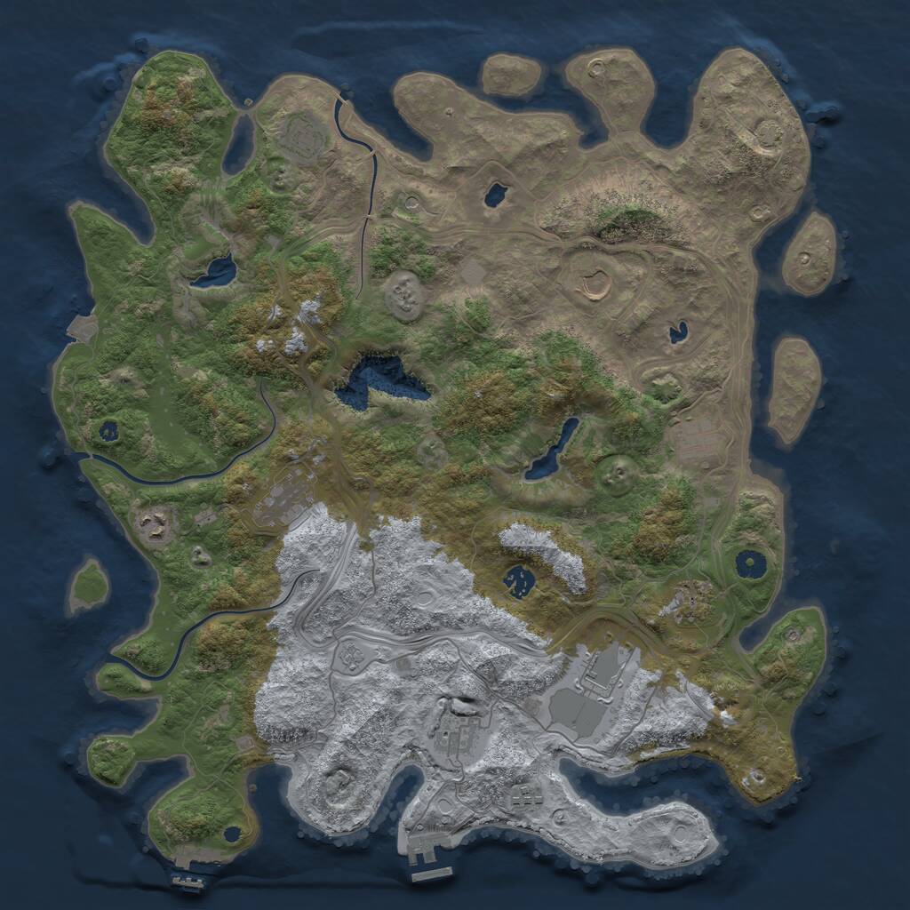 Rust Map: Procedural Map, Size: 4500, Seed: 978869754, 16 Monuments