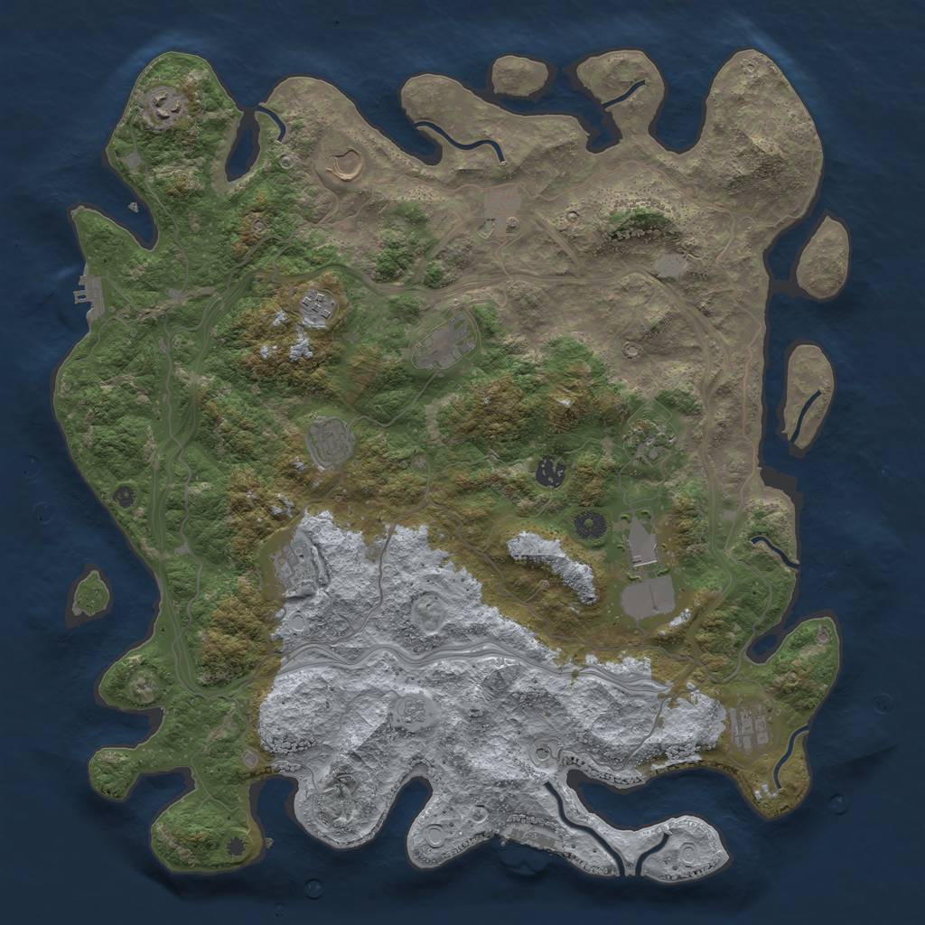 Rust Map: Procedural Map, Size: 4500, Seed: 978869754, 20 Monuments