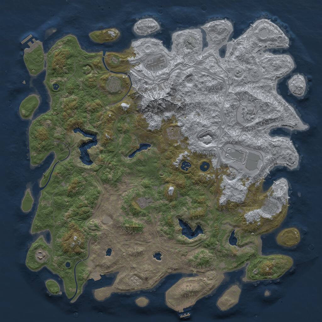 Rust Map: Procedural Map, Size: 5000, Seed: 6795240, 16 Monuments