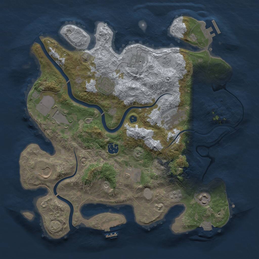 Rust Map: Procedural Map, Size: 3500, Seed: 807146814, 15 Monuments