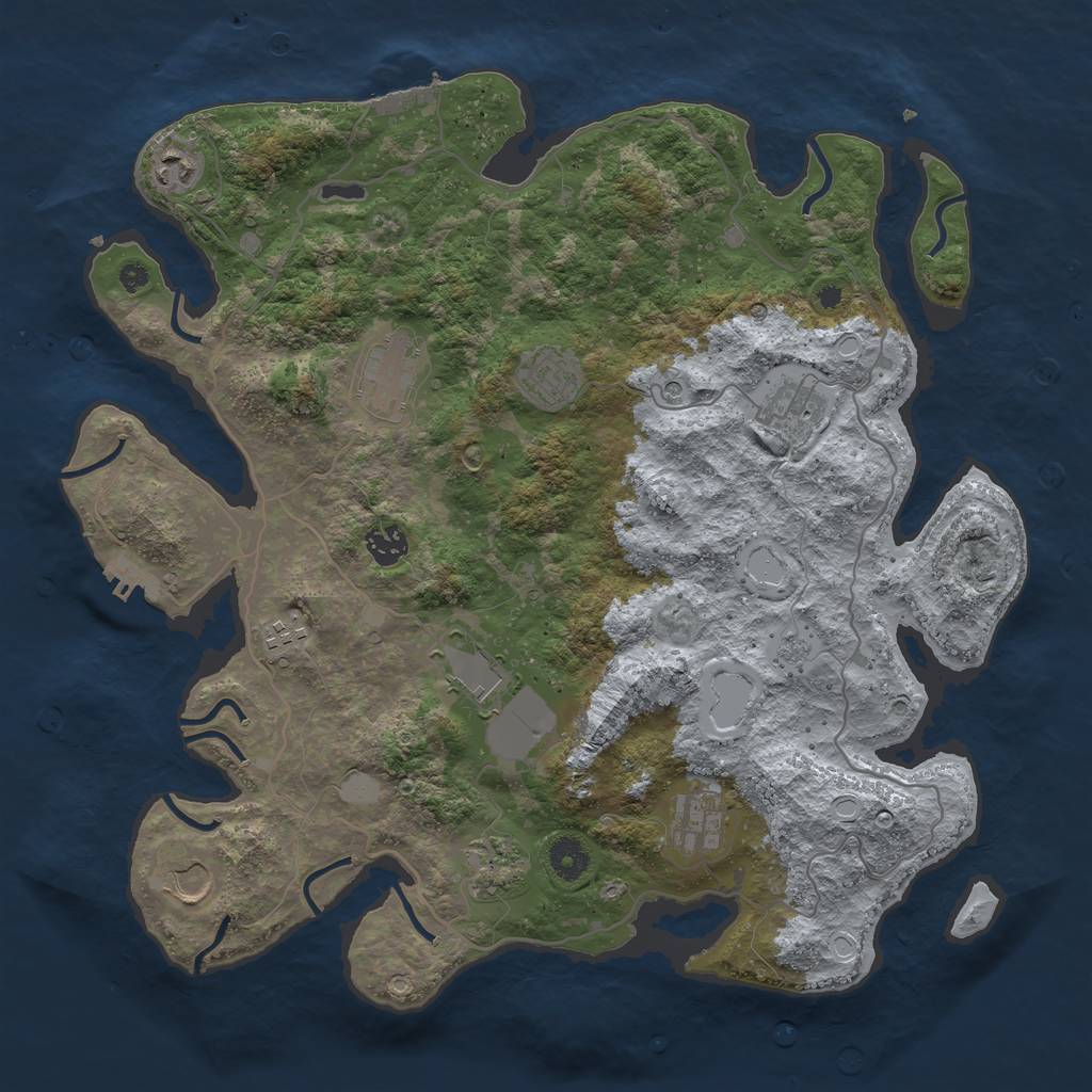 Rust Map: Procedural Map, Size: 4000, Seed: 1564813, 17 Monuments