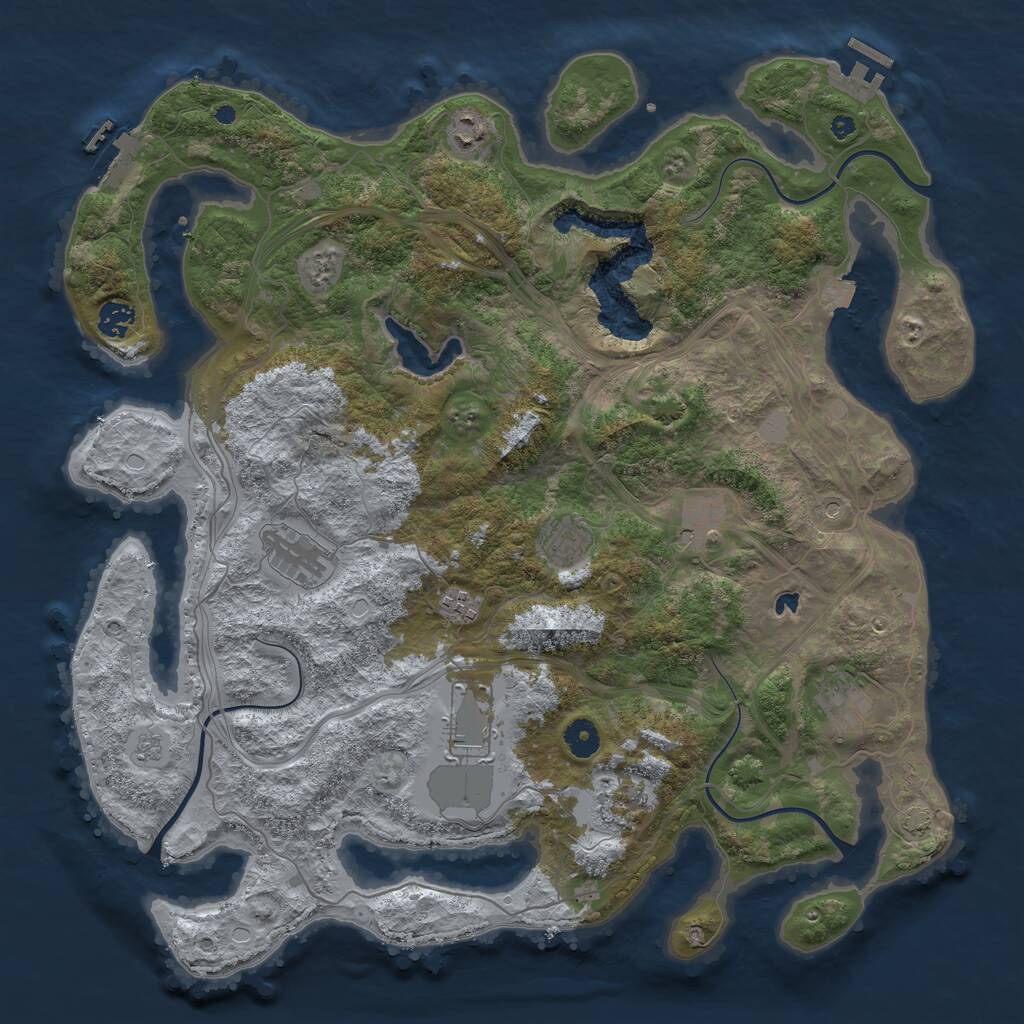 Rust Map: Procedural Map, Size: 4250, Seed: 140197025, 15 Monuments