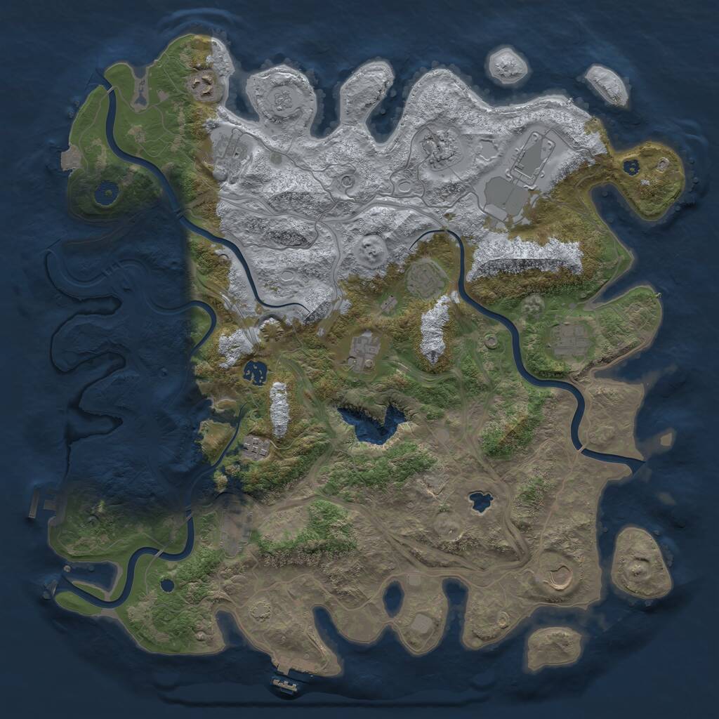 Rust Map: Procedural Map, Size: 4432, Seed: 910000, 17 Monuments