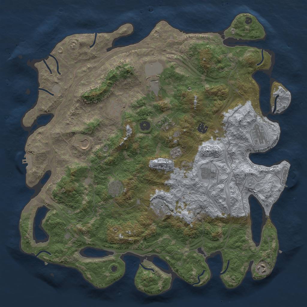 Rust Map: Procedural Map, Size: 4500, Seed: 818577805, 20 Monuments