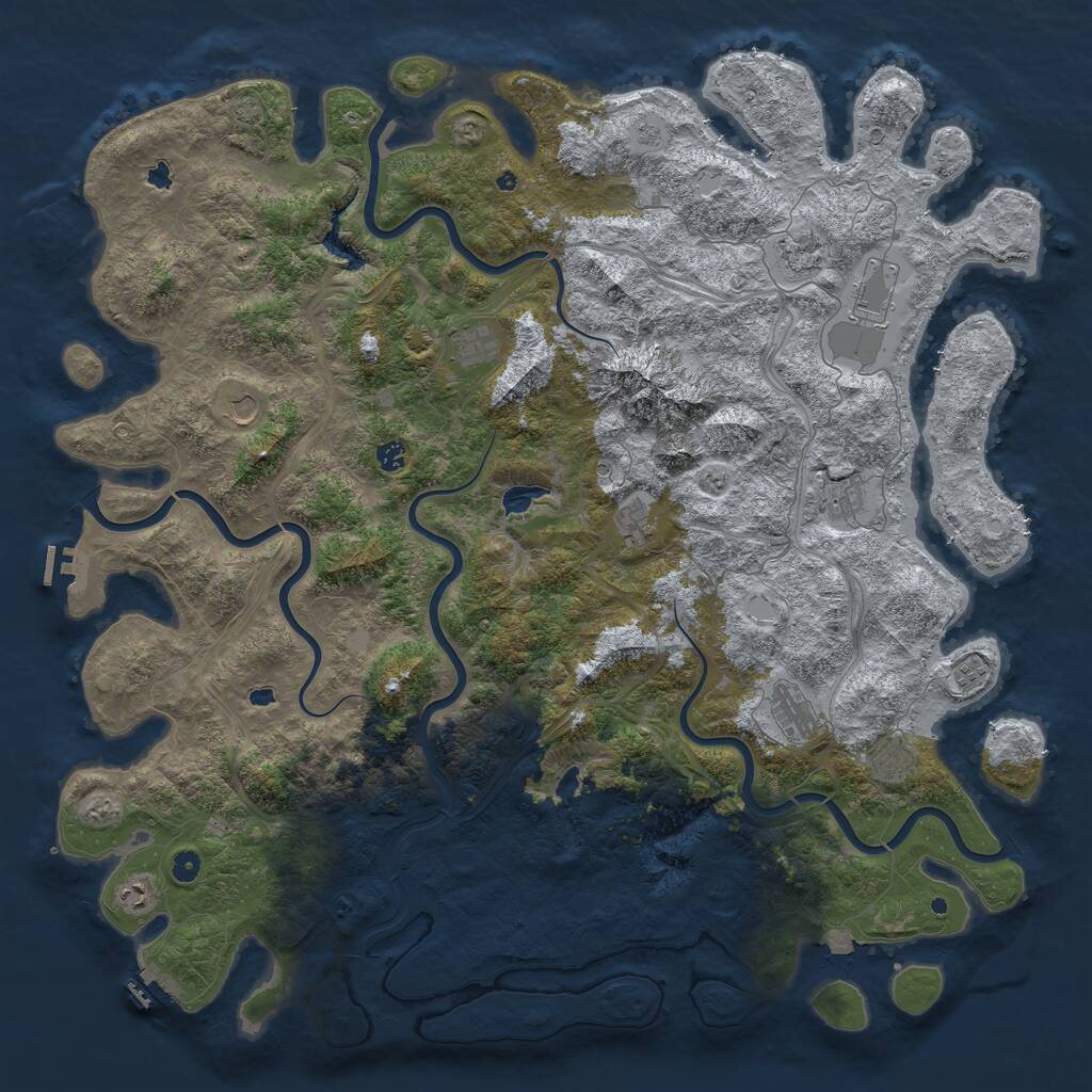 Rust Map: Procedural Map, Size: 5500, Seed: 163855293, 17 Monuments