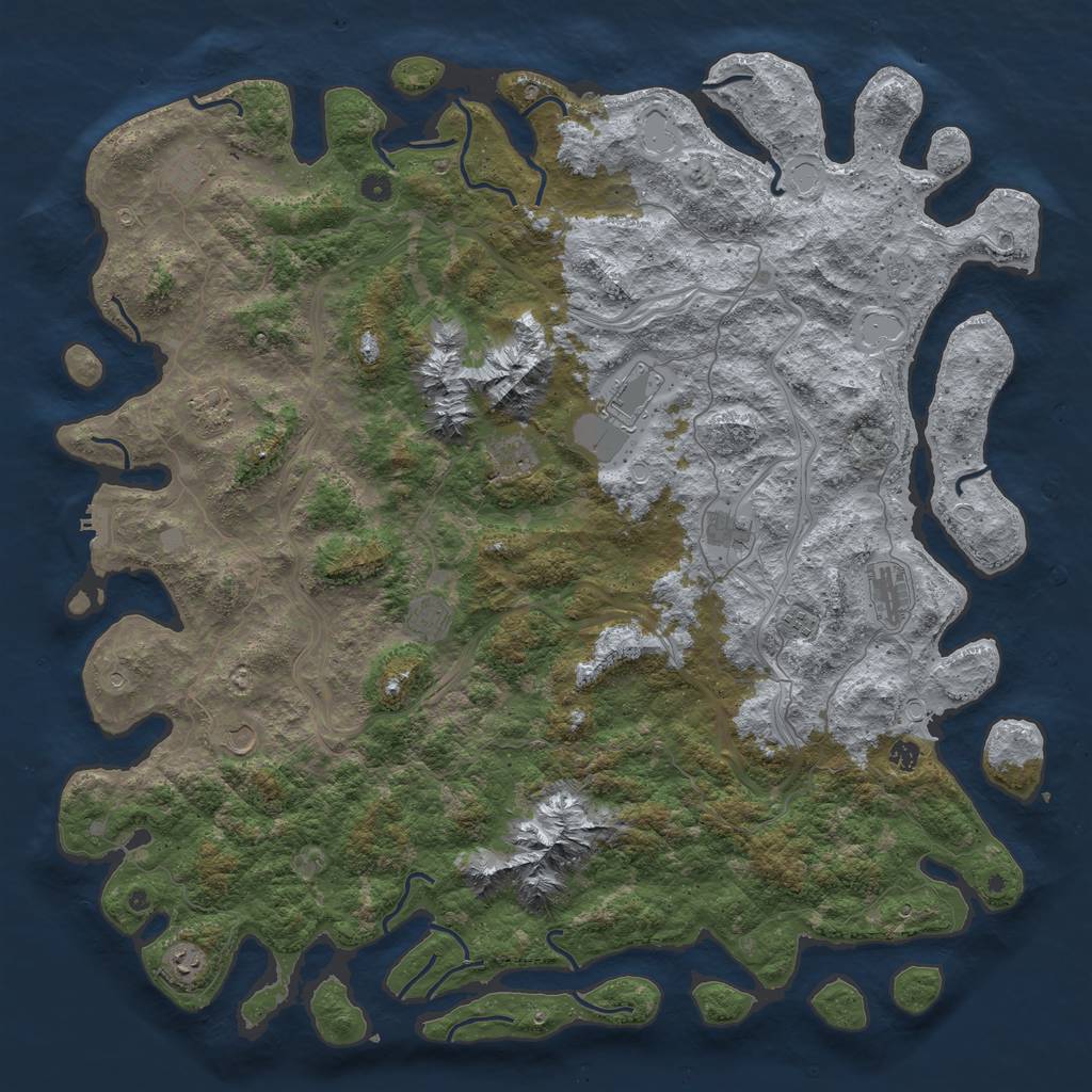 Rust Map: Procedural Map, Size: 5500, Seed: 163855293, 19 Monuments