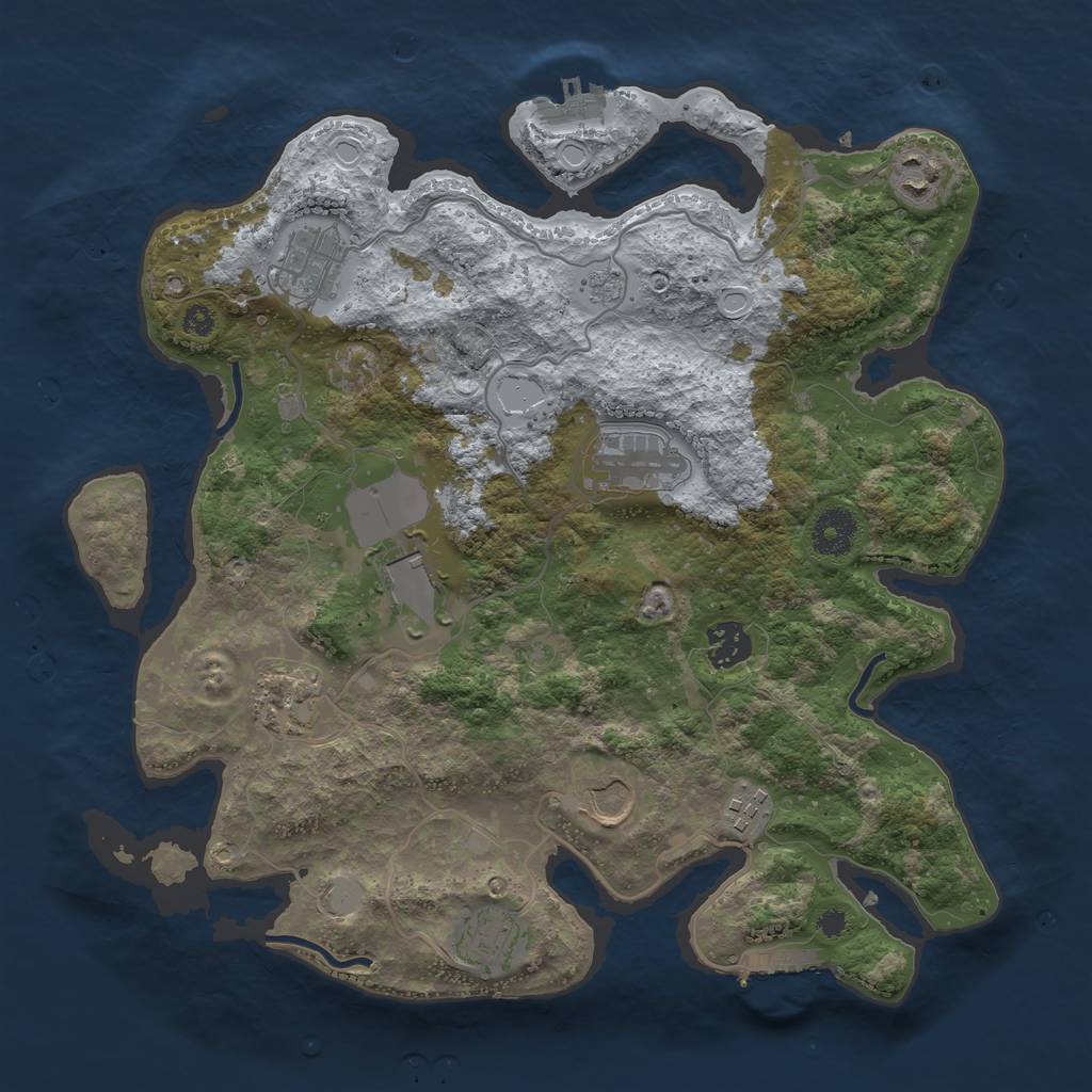 Rust Map: Procedural Map, Size: 3500, Seed: 1892924435, 17 Monuments
