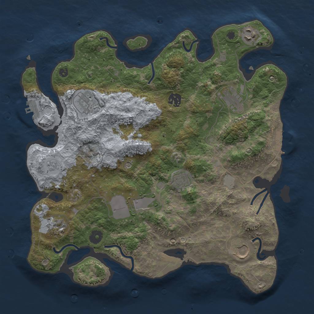 Rust Map: Procedural Map, Size: 3500, Seed: 362013982, 17 Monuments
