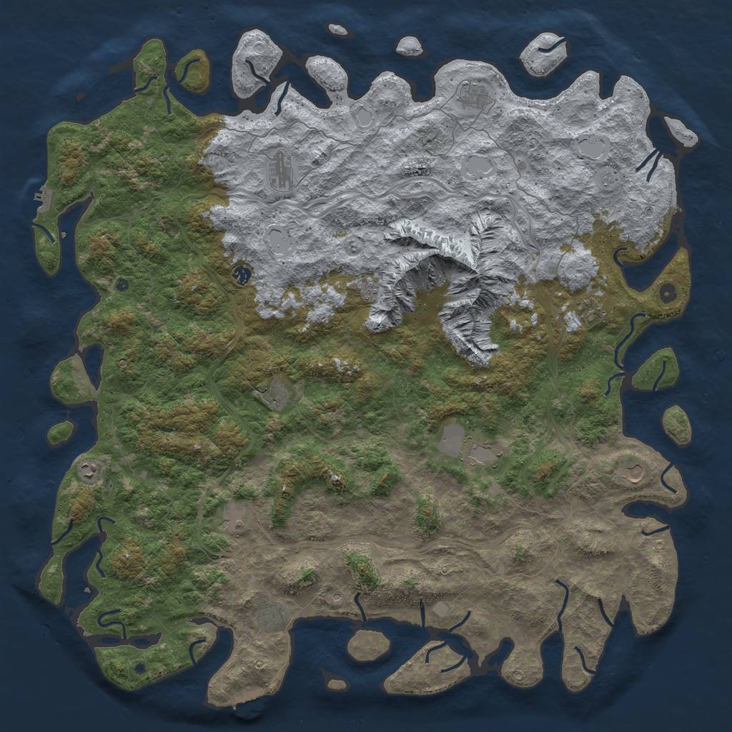 Rust Map: Procedural Map, Size: 6000, Seed: 919194422, 20 Monuments