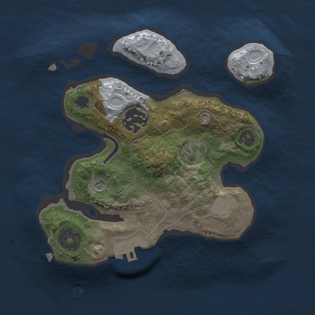 Rust Map: Procedural Map, Size: 2000, Seed: 1105535243, 8 Monuments