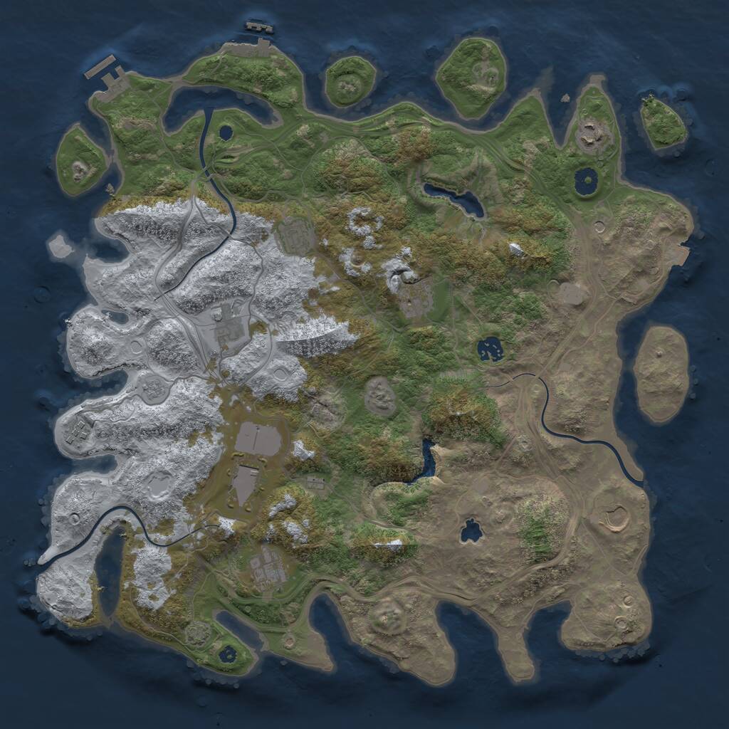 Rust Map: Procedural Map, Size: 4252, Seed: 1853157998, 15 Monuments