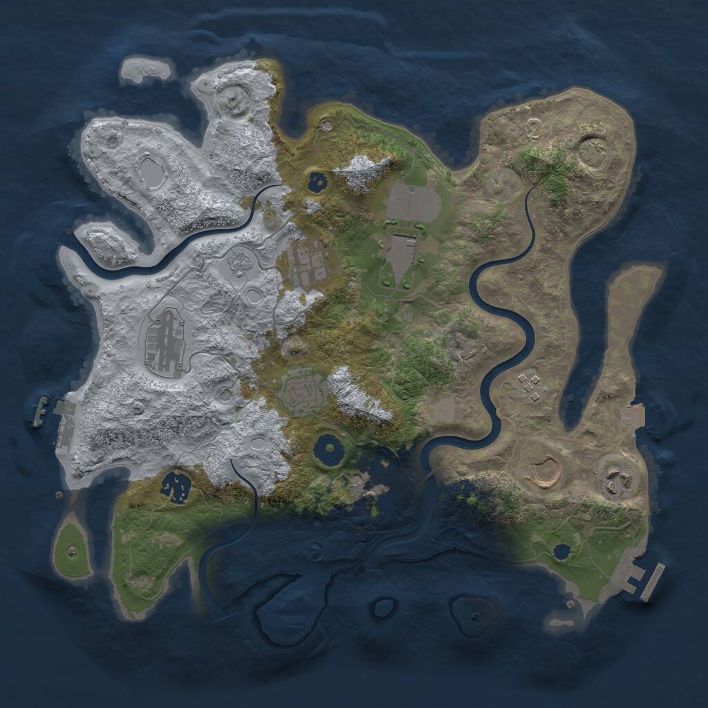Rust Map: Procedural Map, Size: 3500, Seed: 1204004801, 15 Monuments