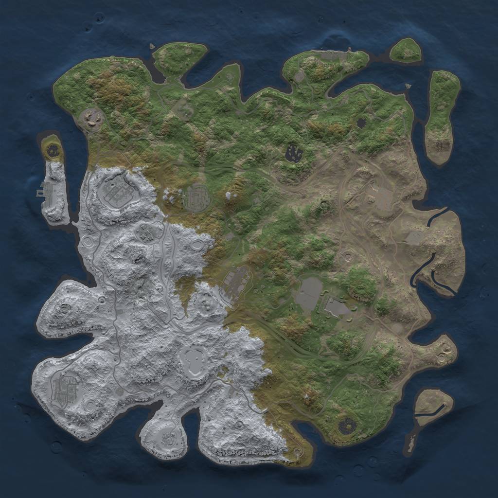 Rust Map: Procedural Map, Size: 4250, Seed: 17742, 18 Monuments