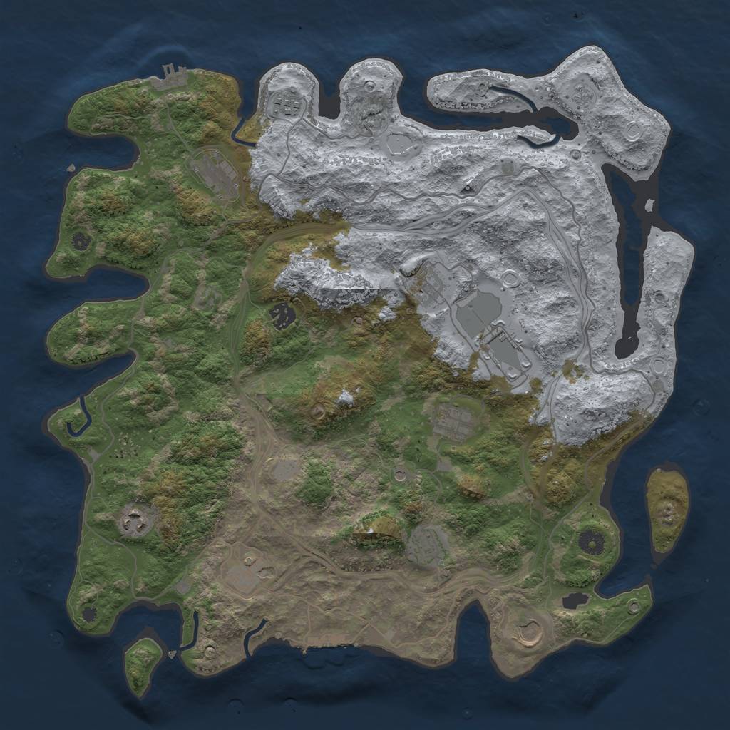 Rust Map: Procedural Map, Size: 4250, Seed: 999699, 19 Monuments